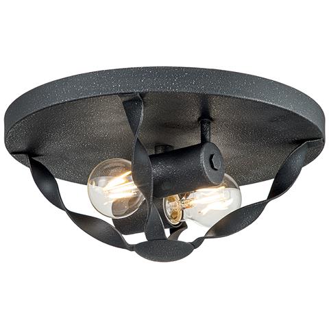 Plafoniera Industrial Nordica Bradbury Acciaio Grigio Cenere 2 Luci E14 - Foto 1