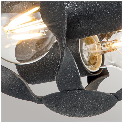 Plafoniera Industrial Nordica Bradbury Acciaio Grigio Cenere 2 Luci E14 - Foto 5