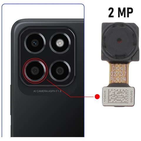Fotocamera Posteriore Obiettivo Macro 2mp Per Honor X8 5g, Nero - Foto 2
