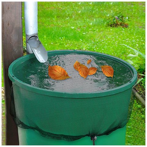 Copertura In Rete Per Barile Antipioggia Per Secchio Di Raccolta Dell'acqua: Previene I Detriti Delle Foglie Degli Insetti M / 85 Cm - Foto 5