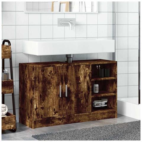 Mobile Lavabo Rovere Fumo 90x29x55 Cm In Truciolare - Foto 2