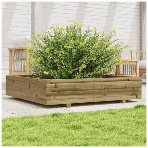 Fioriera Da Giardino 110x110x26,5cm In Legno Di Pino Impregnato - Foto 3