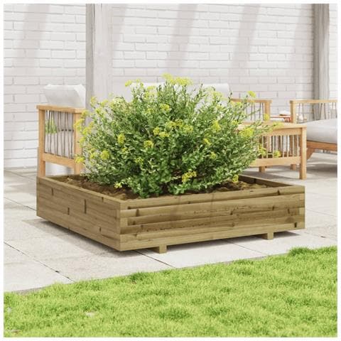 Fioriera Da Giardino 110x110x26,5cm In Legno Di Pino Impregnato - Foto 1