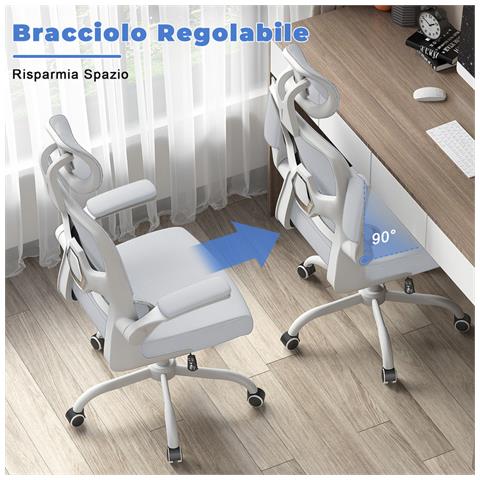 Sedia da Ufficio MAGNUM, Supporto Lombare, in color Grigio