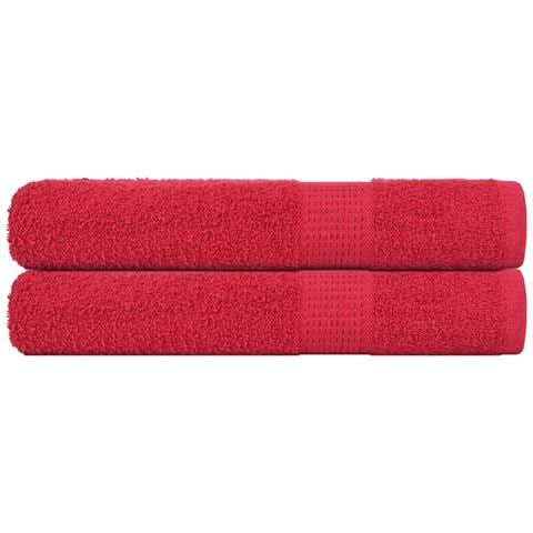 Asciugamani Per Sauna 2 Pz Rossi 80x200 Cm 360 G /m 100% Cotone - Foto 1