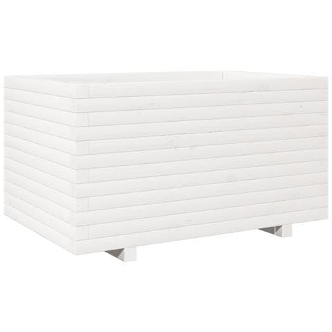 Fioriera da Giardino Bianca 90x60x49,5cm Legno Massello di Pino - Foto 1