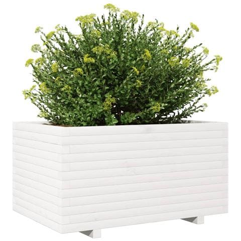 Fioriera da Giardino Bianca 90x60x49,5cm Legno Massello di Pino - Foto 10