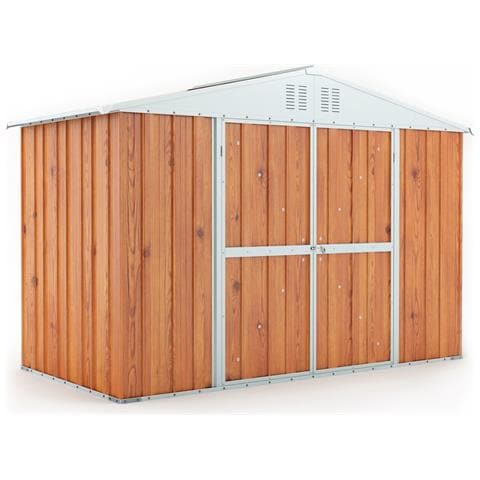 Box In Lamiera Casetta Attrezzi Giardino Acciaio Zincato 327x155cm X H2.15m - 114kg - 5.06mq - Legno - Foto 1