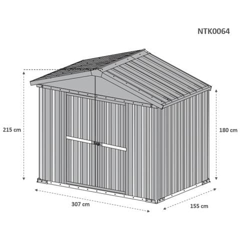 Box In Lamiera Casetta Attrezzi Giardino Acciaio Zincato 327x155cm X H2.15m - 114kg - 5.06mq - Legno - Foto 10