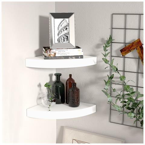 Scaffali Angolari A Parete 2 Pz Bianchi 25x25x3,8 Cm In Mdf - Foto 7