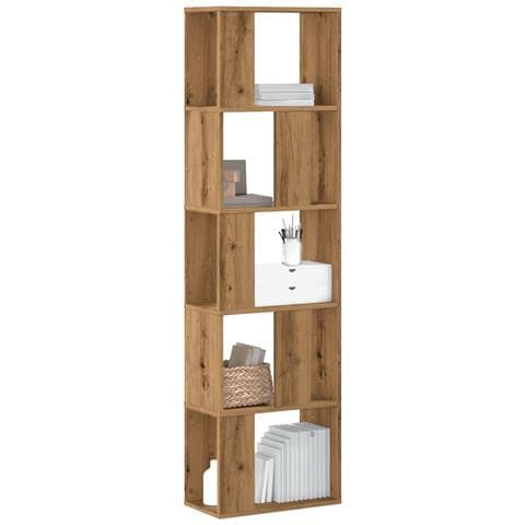 Libreria 5 Piani Rovere Artigianale 45x23,5x162,5cm Multistrato - Foto 8
