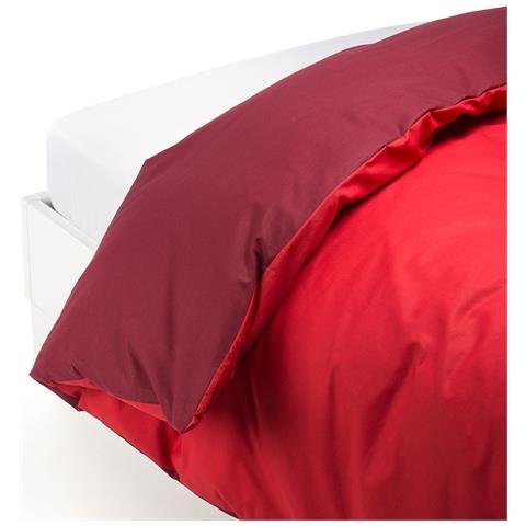 Sacco Copripiumino In Cotone Colore Bordeaux Misura Singolo - Foto 2