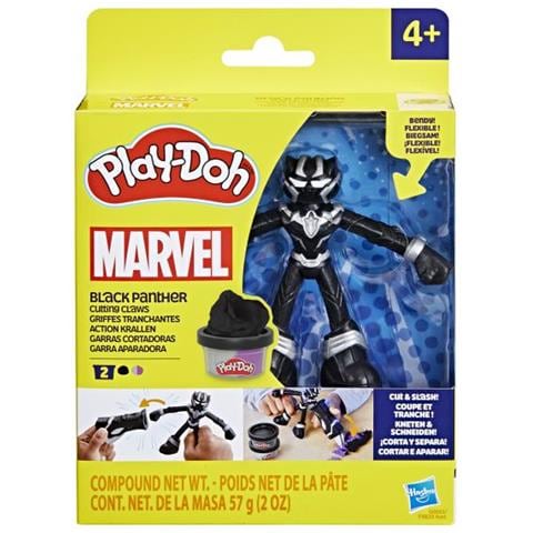 Play-doh Black Panther, Artigli Affilati Con Figura Flessibile E Composto Da Modellare, Età 4 Anni, Marvel - Foto 2