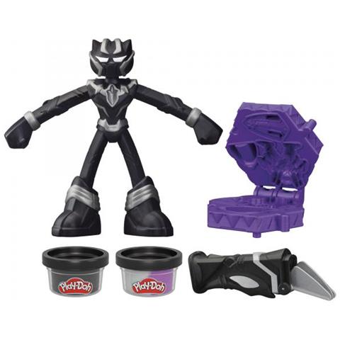 Play-doh Black Panther, Artigli Affilati Con Figura Flessibile E Composto Da Modellare, Età 4 Anni, Marvel - Foto 1