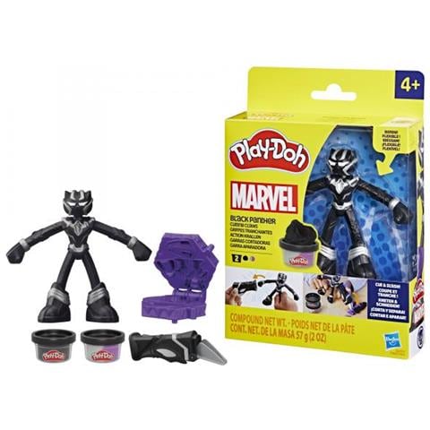 Play-doh Black Panther, Artigli Affilati Con Figura Flessibile E Composto Da Modellare, Età 4 Anni, Marvel - Foto 3