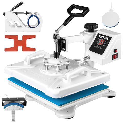 Pressa A Caldo 5 In 1, Potenza 1250 W 24 Kg 12 X 15 Pollici Pressa A Caldo Bianca Per Macchina Per Sublimazione Per Stampare Segni Colorati, Foto Su Scarpe, Cappelli, Berretti, T-shirt, Tazze - Foto 1