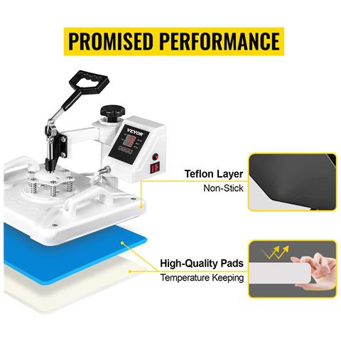 Pressa A Caldo 5 In 1, Potenza 1250 W 24 Kg 12 X 15 Pollici Pressa A Caldo Bianca Per Macchina Per Sublimazione Per Stampare Segni Colorati, Foto Su Scarpe, Cappelli, Berretti, T-shirt, Tazze - Foto 4