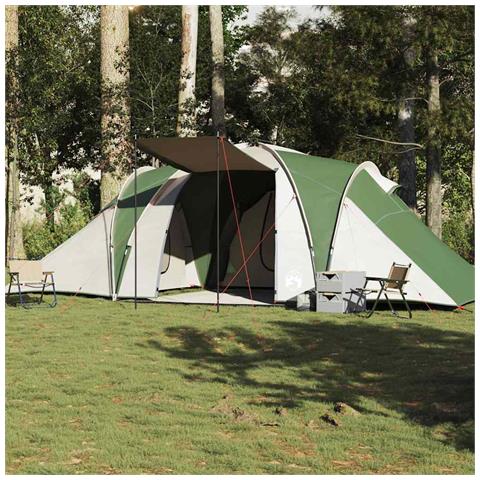 Tenda da Campeggio a Cupola per 6 Persone Verde Impermeabile - Foto 1