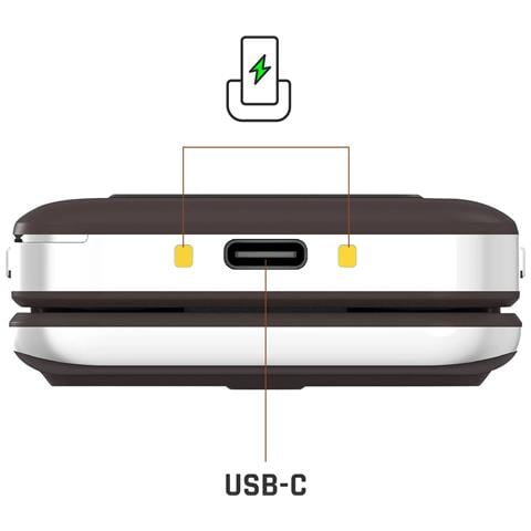 Telefono Senior Doppio Schermo 7 Giorni Base Di Ricarica, Marrone - Foto 2