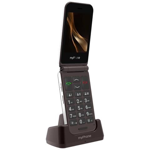 Telefono Senior Doppio Schermo 7 Giorni Base Di Ricarica, Marrone - Foto 1