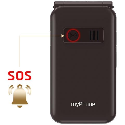 Telefono Senior Doppio Schermo 7 Giorni Base Di Ricarica, Marrone - Foto 5