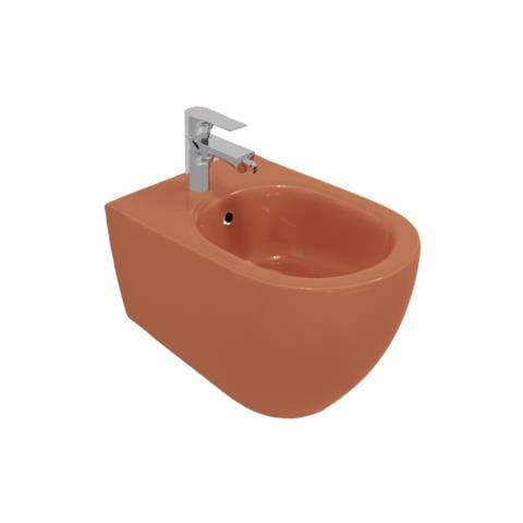 Sanitari Sospesi Opaco Infinity: Vaso, Bidet, Copriwater Soft-close - Terracotta Opaco - Foto 4