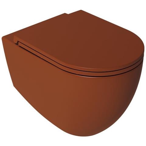 Sanitari Sospesi Opaco Infinity: Vaso, Bidet, Copriwater Soft-close - Terracotta Opaco - Foto 1