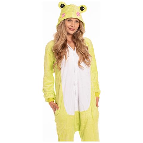 Pigiama Da Donna Tuta Kigurumi Onesie Costume Rana Verde 145-155 Cm S - Foto 8