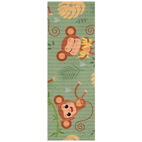 Tessuto Di Velluto A Coste Verde Con Motivo Di Scimmie 1m X 140cm Per Decorazioni - Foto 4