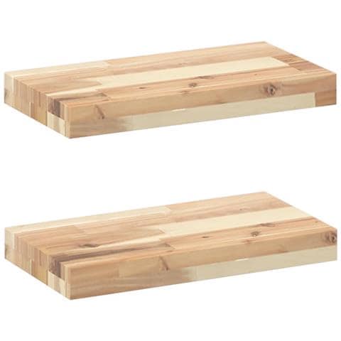 Mensole da Parete 2 pz 40x20x4 cm Legno Acacia Non Trattato - Foto 1
