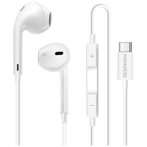 Cuffie Cablate Usb-c Per Google Pixel 10 Pro Fold Con Microfono Integrato, Bianco - Foto 1