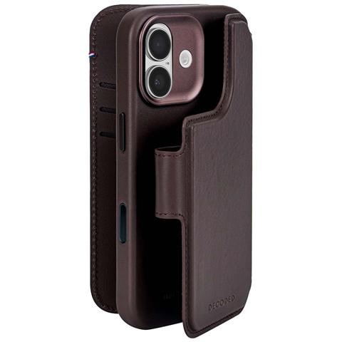 Custodia Folio Per Iphone 17 Magsafe In Pelle Con Cover Amovibile, Marrone Scuro - Foto 4