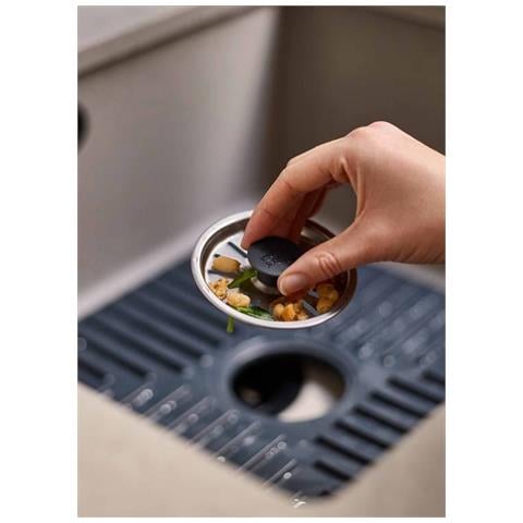 Protezione Per Lavello Sinkshield Protegge Utensili Con Tappo Di Drenaggio Rimovibile Scanalature Per Drenaggio Colore Grigio - Foto 2