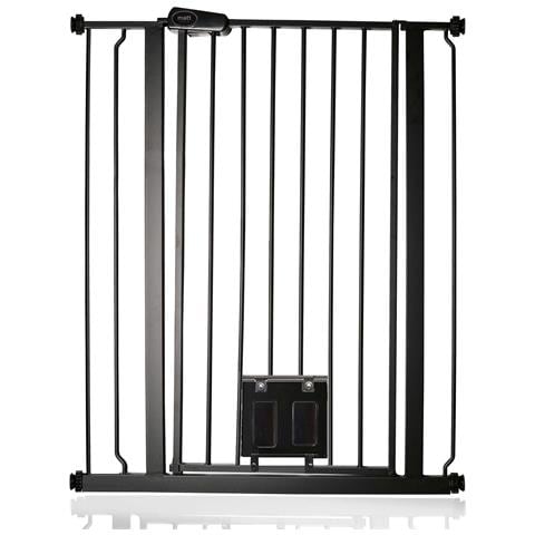 Bettacare Cancelletto Per Animali Con Gattaiola Bloccabile, 81.4cm - 89cm, Nero, Altezza Di 104cm - Foto 1