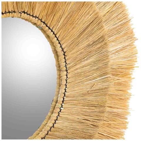 Specchio In Fibra Naturale Marrone 116x73x3h - Foto 8