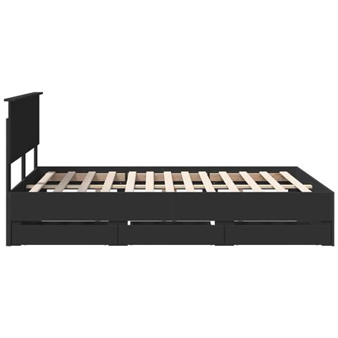 Struttura del letto Nero 160 x 200 cm Legno Ingegnerizzato - Foto 9