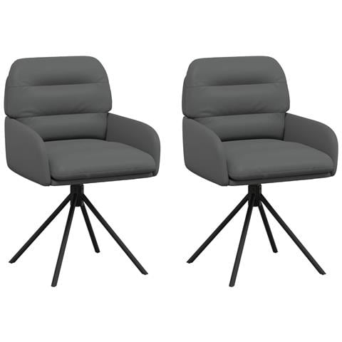 Sedie da pranzo girevoli 2 pcs Similpelle Grigio - Foto 1