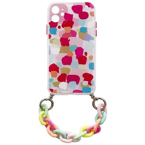 Custodia A Catena Colorata In Gel, Flessibile Ed Elastica, Con Ciondolo A Catena, Per Samsung Galaxy A22 4g, Multicolore (2) - Foto 1