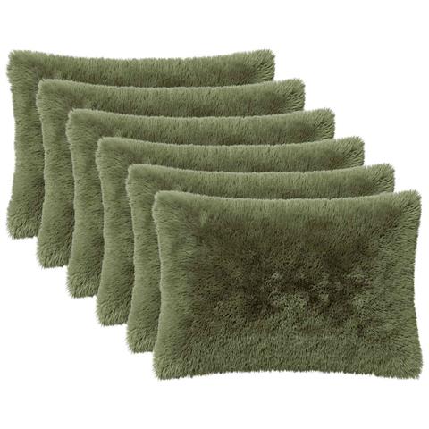 Cuscino con cuscino HEERLEN 6 pz Verde Fleece PV - Foto 1