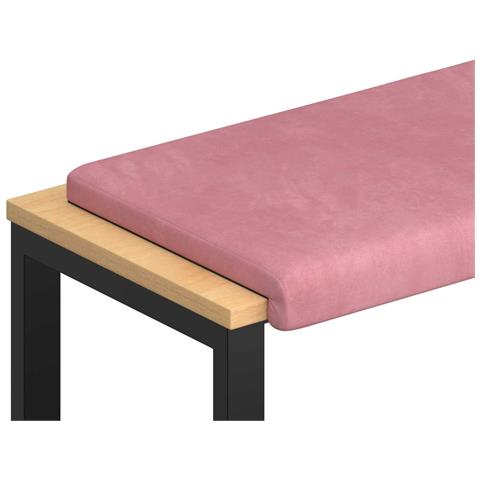 Cuscino per panchina Velluto Rosa Profondità 35 cm - Foto 1