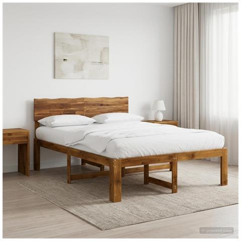 Letto matrimoniale con testiera ROSTOCK Naturale 150 x 200 cm - Foto 10