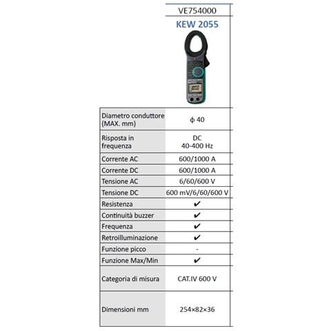 Pinza Amperometrica Digitale Kew 2055 Ve754000 - Foto 3