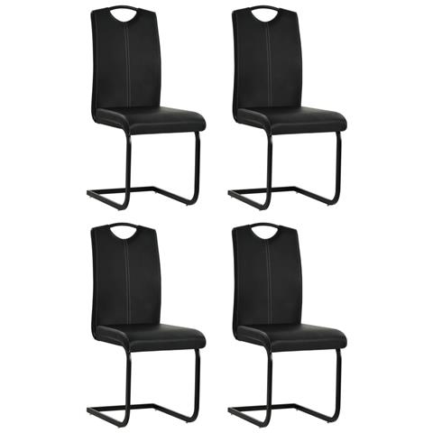 Sedie Da Pranzo 4 Pz In Similpelle 43x55x100 Cm Nero - Foto 1