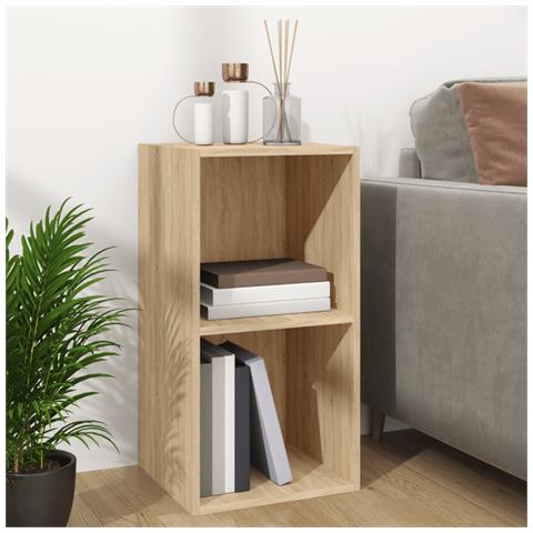 Contenitore per Vinili Rovere 71x34x36 cm in Legno Multistrato - Foto 2