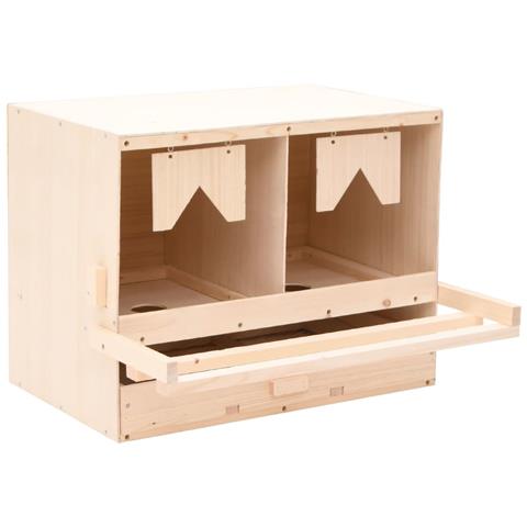 Casetta Cova per Galline 2 Scomparti 63x40x45 cm Legno di Pino - Foto 1