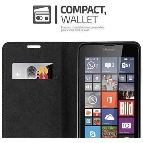 Custodia Compatibile Con Nokia Lumia 640 In Bruno Caffè - Coperchio Protettiva Con Chiusura Magnetica, Funzione Stand E Tasca Per Le Carte - Foto 9