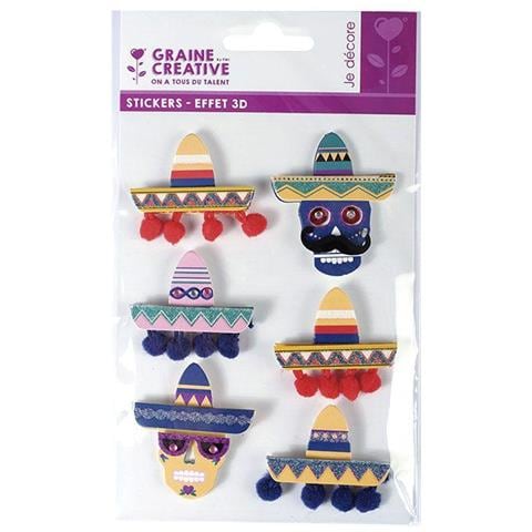 6 Adesivi 3d - Cappelli Messicani Sombrero 5,5 Cm - Foto 2