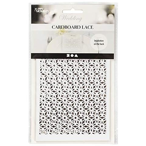 Cartoncino Con Motivo A Pizzo, Bianco, Foglio 10,5x15 Cm, 200 G, 10pz - Foto 2
