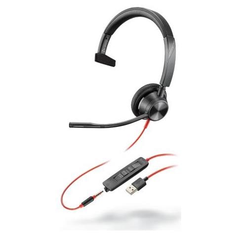 vers Blackwire 3315 Cuffia Con Microfono Usb-a Nero Rosso - Foto 1