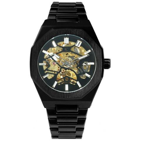 SLOWMOOSE - Orologi Con Teschio Meccanico Scheletrato Con Cinturino In  Acciaio Automatico [ mf Marrone Argento] - ePRICE
